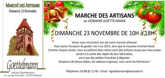 invitation marché des artisans 23 novembre 2014